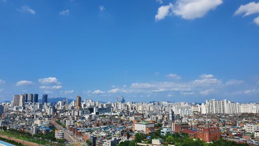 구로동에서 바라본 서울 서부권 전경