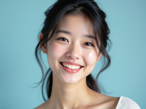미소짓는 아시아 여성